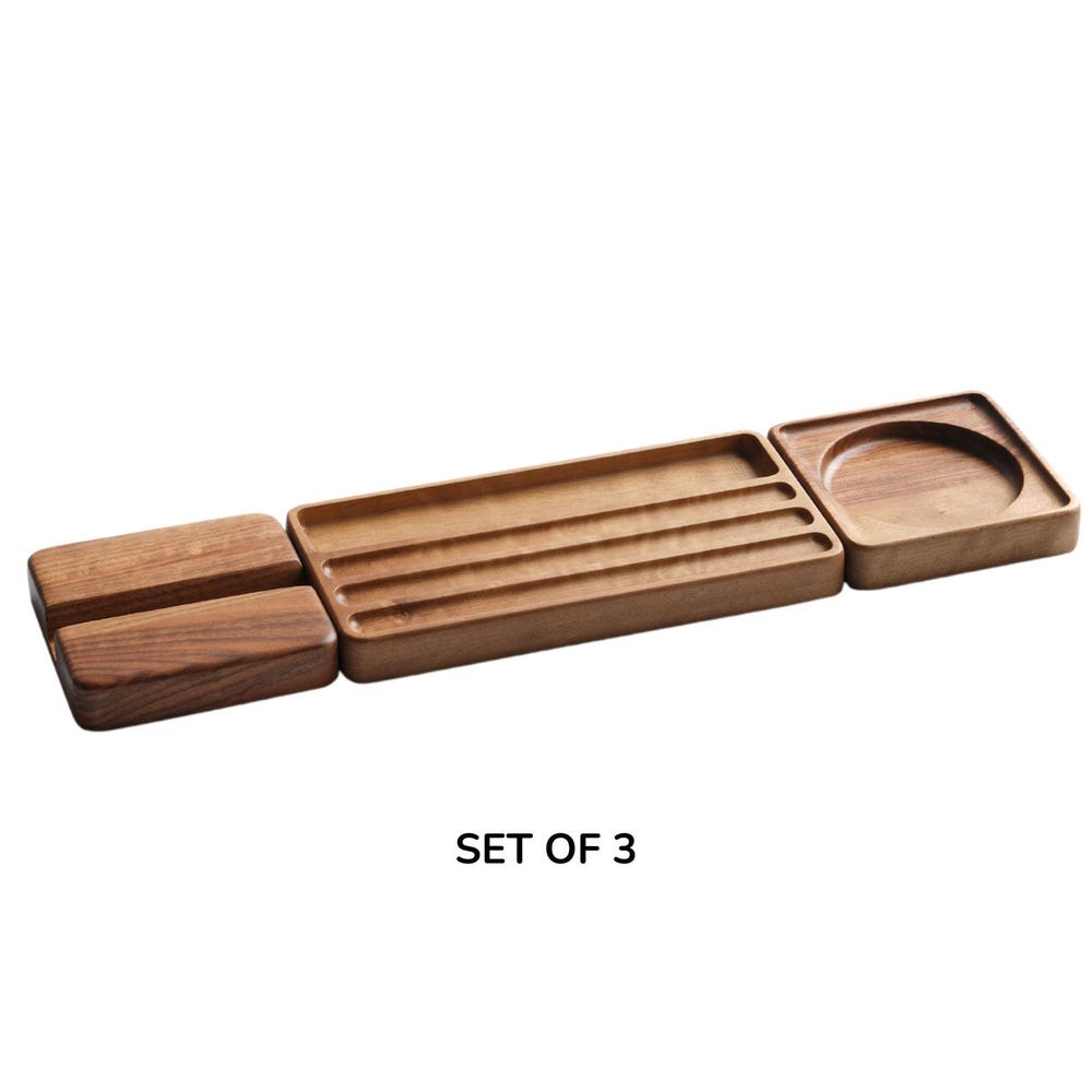 Wood Desk Organizer Set, Phone Stand, Customizable & Personalized Organizers