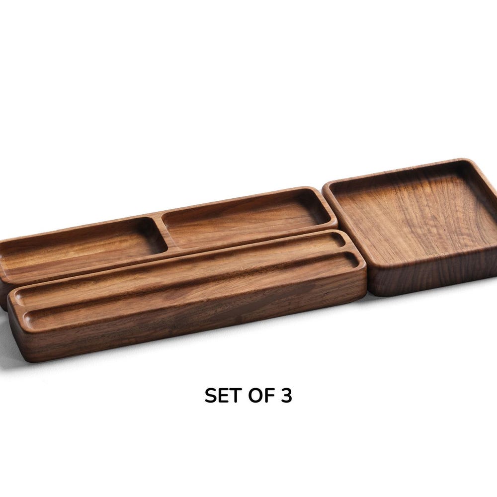 Wood Desk Organizer Set, Organizer for Accessory Storage, Custom & Personalized Organizers, Notes Tray, Gift