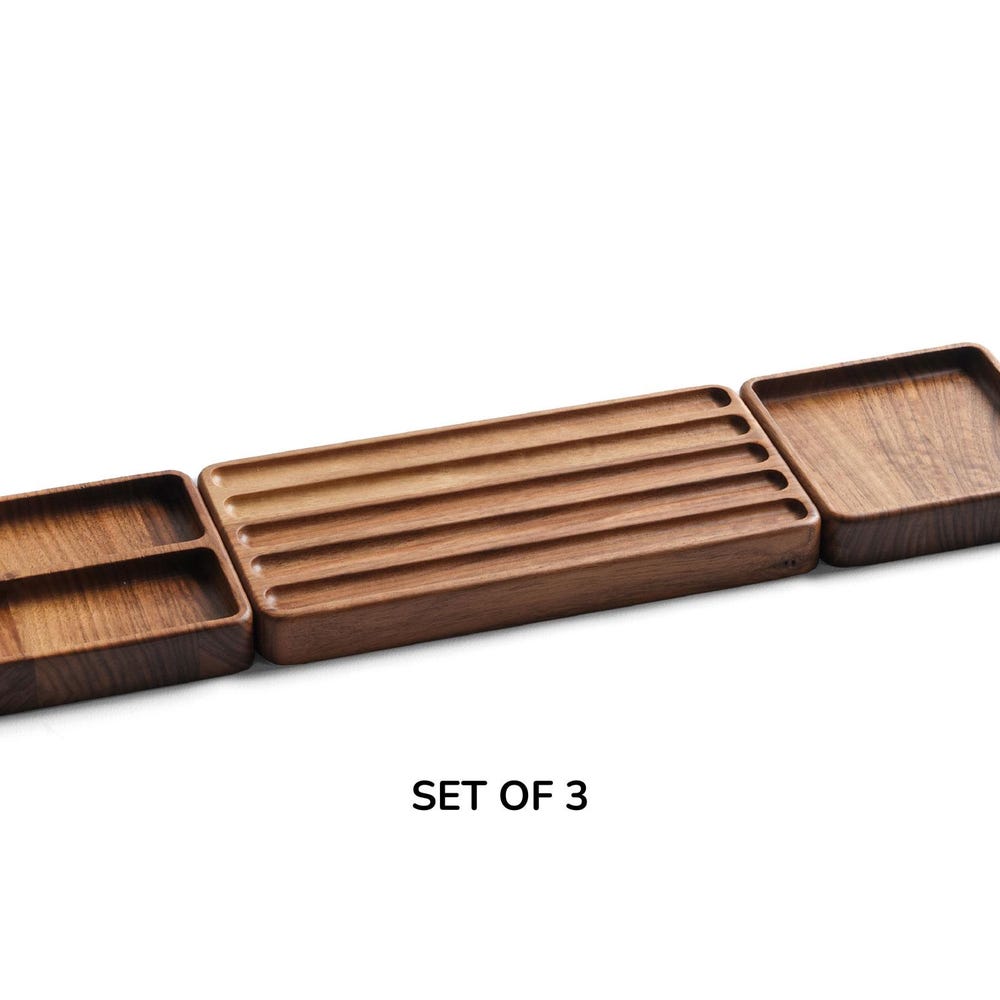 Wood Desk Organizer Set, Pen Holder, Handmade Tray, Custom Gift, Personalized Organizer
