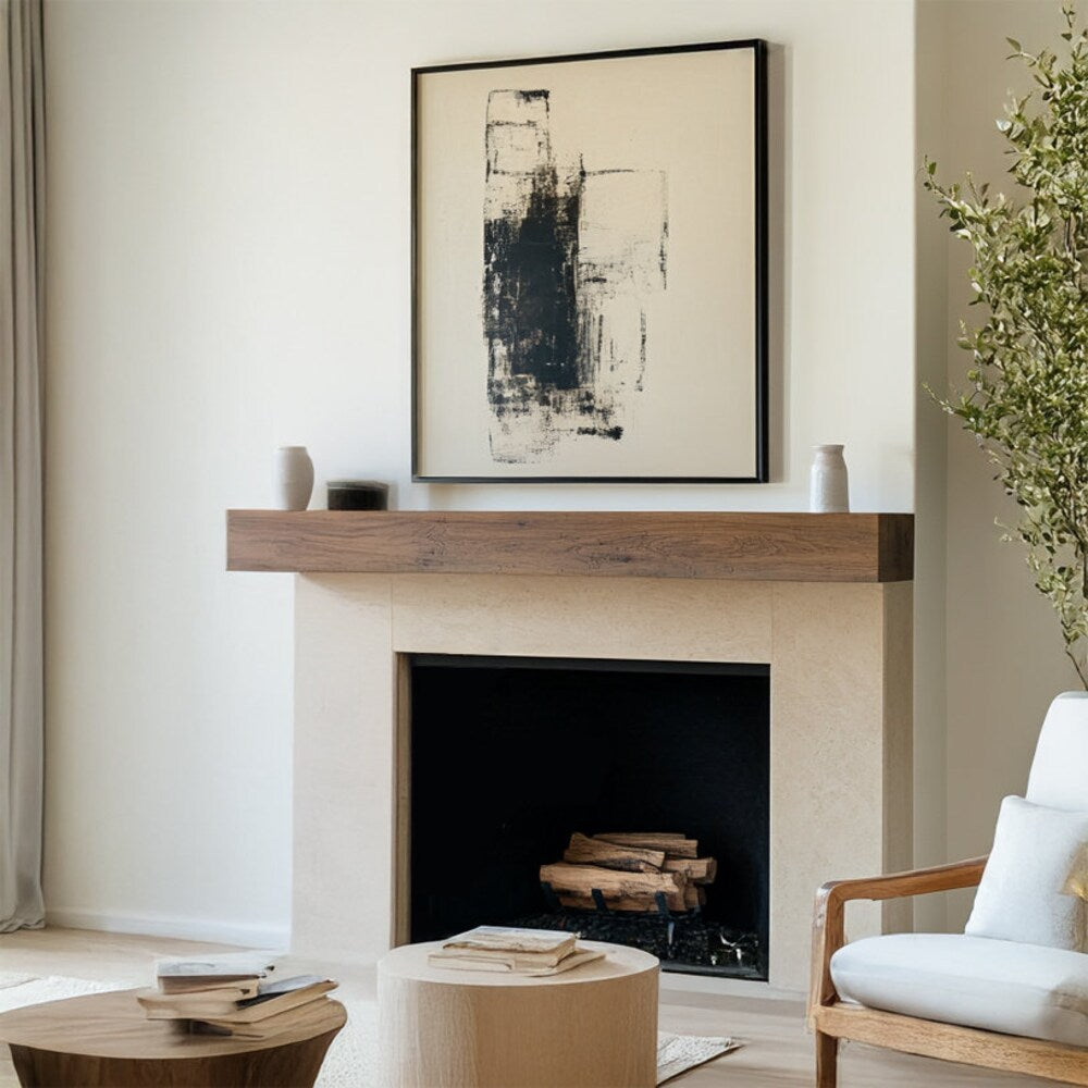 Walnut Box Mantel, Box Mantel, Floating Mantel, Wooden Floating, Wooden Mantlepiece, Fireplace Mantel, Living Room Mantel