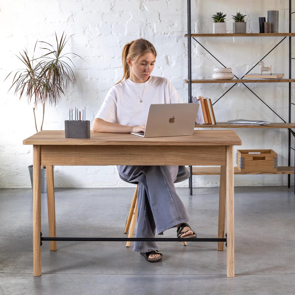Computer Desk Oak Wooden Table Unique Solid Oak Wooden Farmhouse Table Writing Desk Office Table Oak Wooden Executive Home Office Furniture