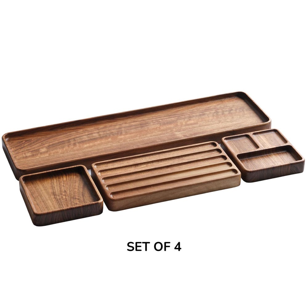 Custom Wood Desk Organizer Set with Note Tray – Personalized Wooden Office Accessories & Gift for Men, Women, Boss or Coworkers