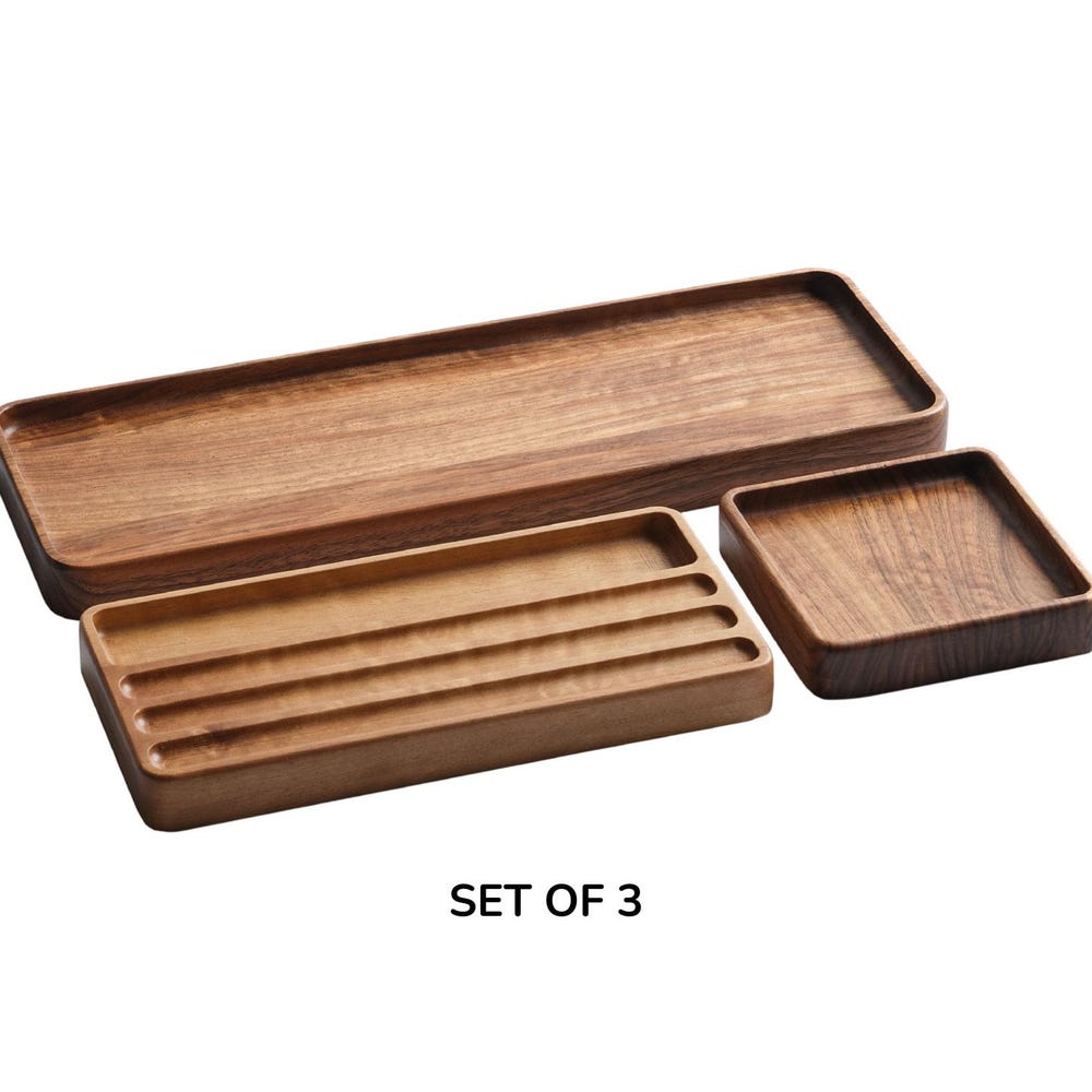 Wooden Desk Organizer Set – Minimalist Tray for Office or Makeup, Pen Holder, Notes Tray, Functional Storage, Perfect Gift for Any Occasion