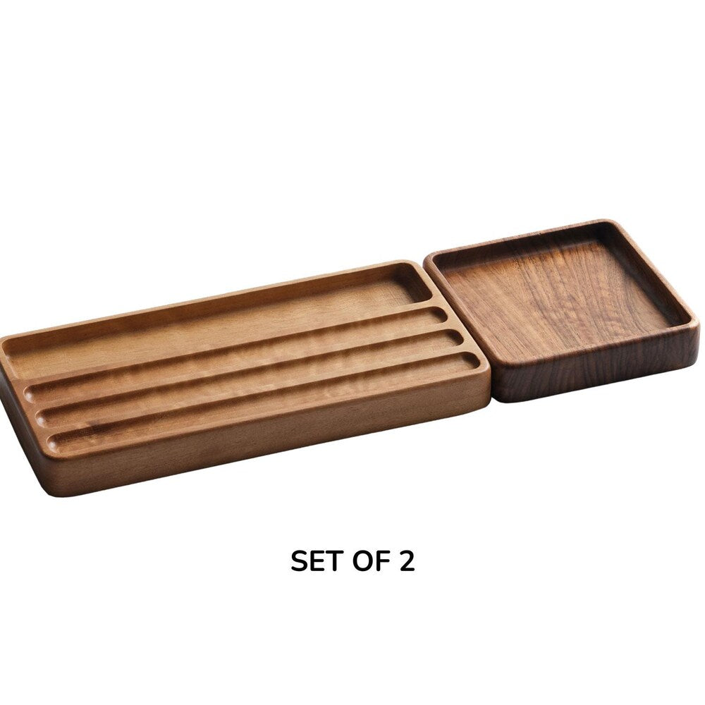 Wooden Desk Organizer Set – Minimalist Tray for Office or Makeup, Pen Holder, Notes Tray, Functional Storage, Perfect Gift for Any Occasion