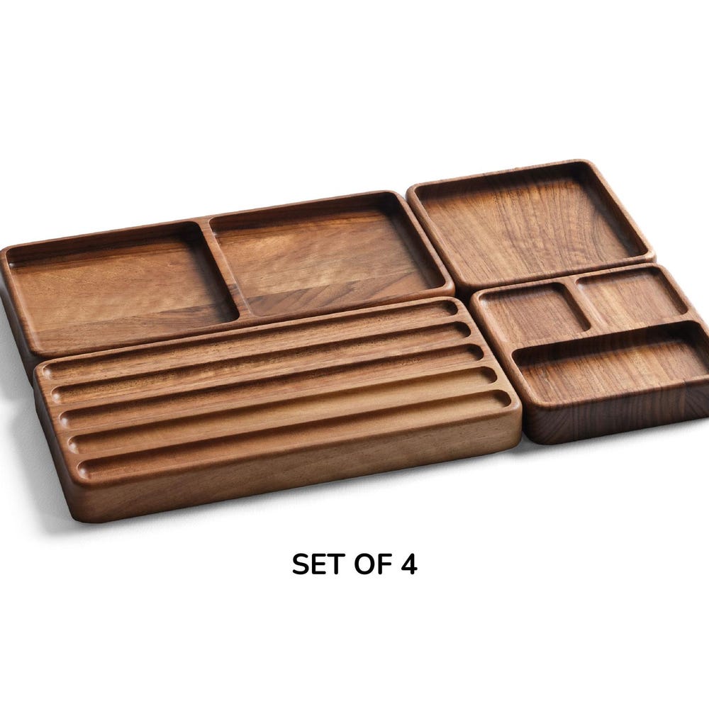 Wood Desk Organizer Set, Wood Organizer for Accessory Storage, Custom & Personalized Organizers