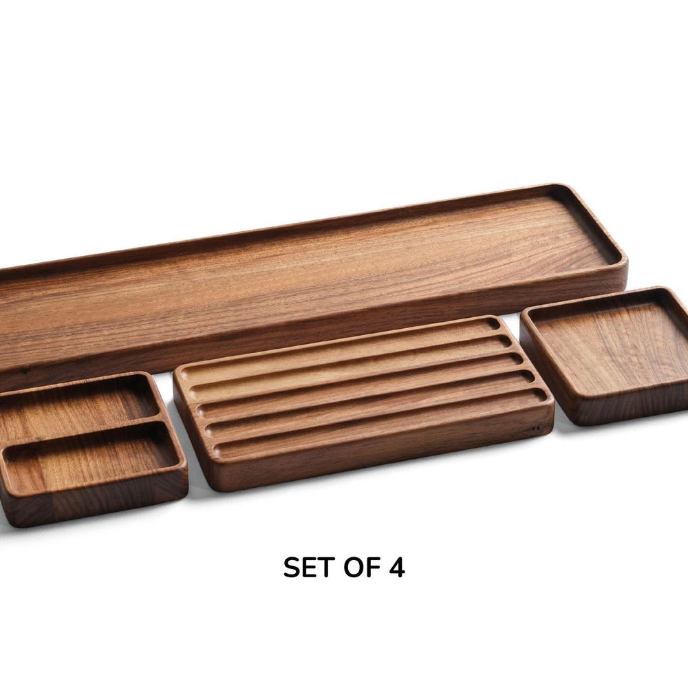 Wood Desk Organizer Set, Pen Holder, Handmade Tray, Custom Gift, Personalized Organizer