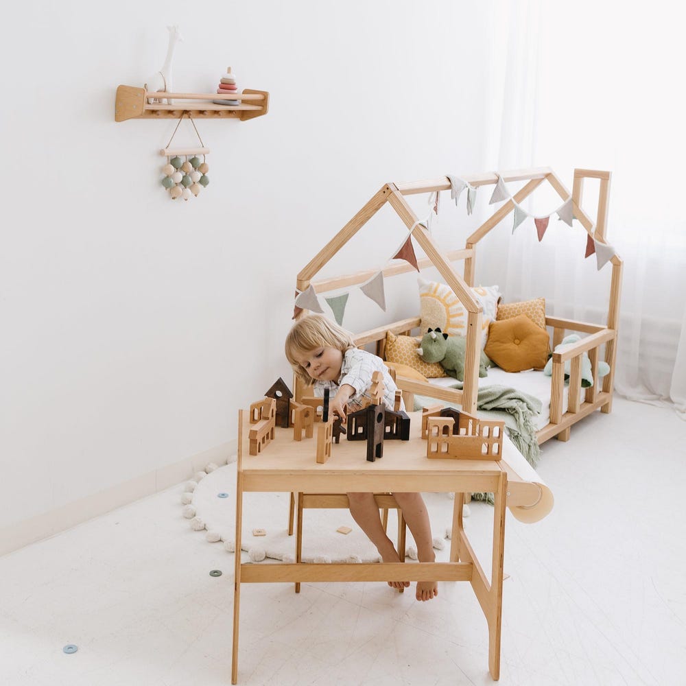 Christmas Village Set, Montessori Toys, Holiday Decor, Building Blocks for Toddler, Reusable Christmas Decoration, Wooden Village Houses