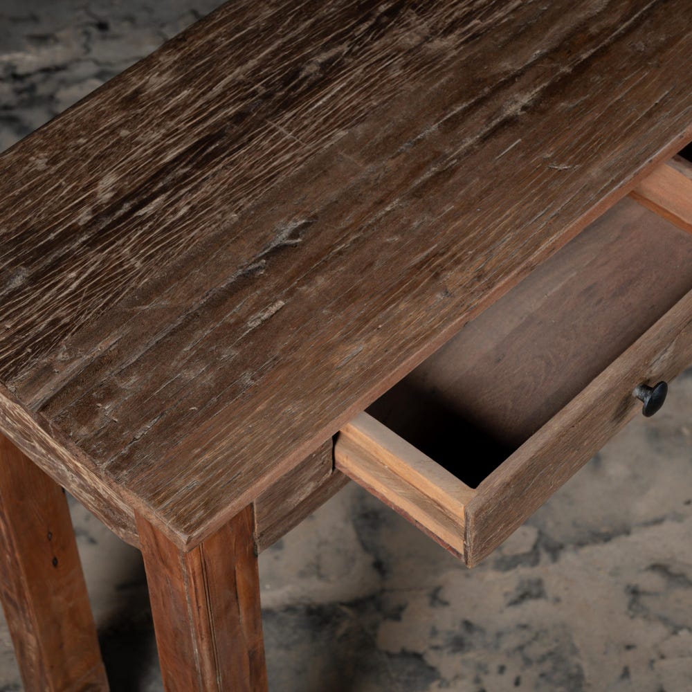 Vintage Weathered wood console table With Drawers | Farmhouse Console table | Antique Style Finish | Rustic entryway Console with Drawers