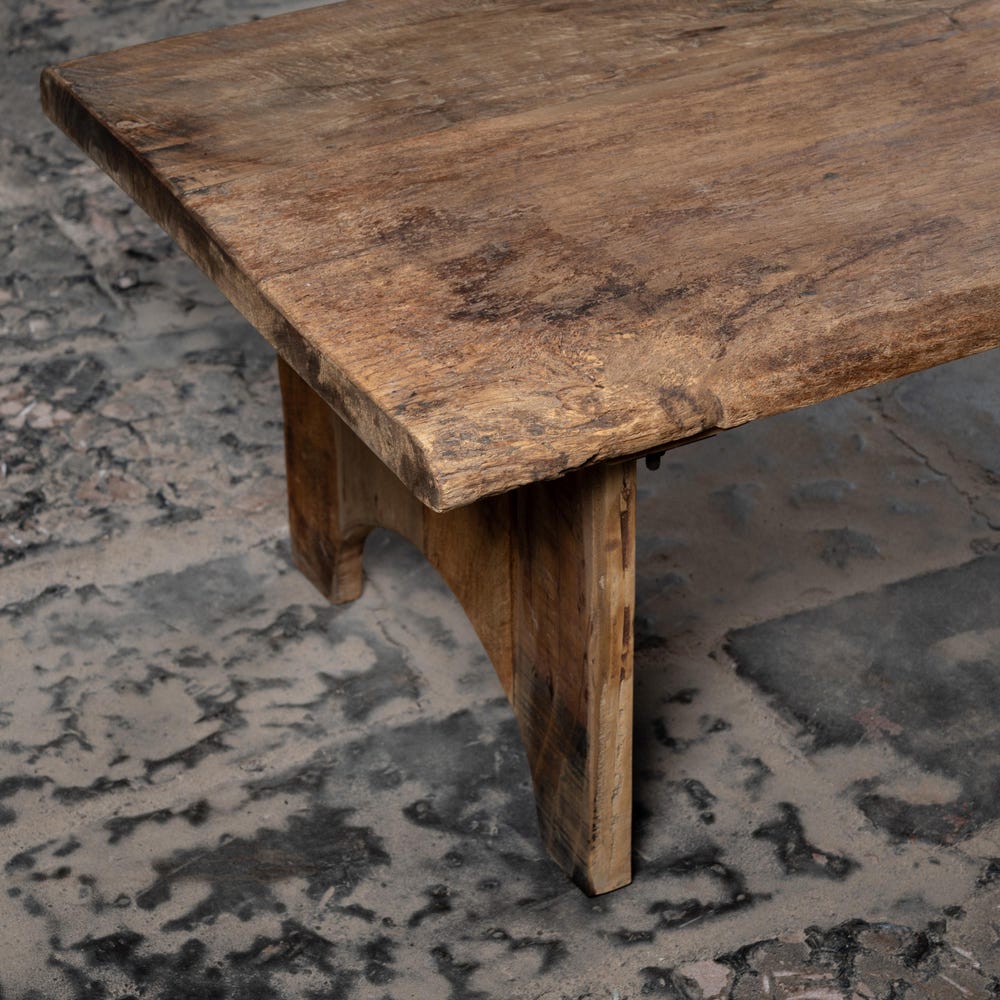 Vintage Arc Style Coffee Table | Reclaimed wood Coffee Table | Rustic Farmhouse Outdoor Garden Coffee Table | Natural Rustic Finish.