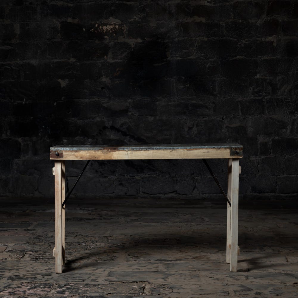 Rustic Iron top console table | Entry way console | Living room console | Vintage and antique farmhouse console table | Heaven Hinge
