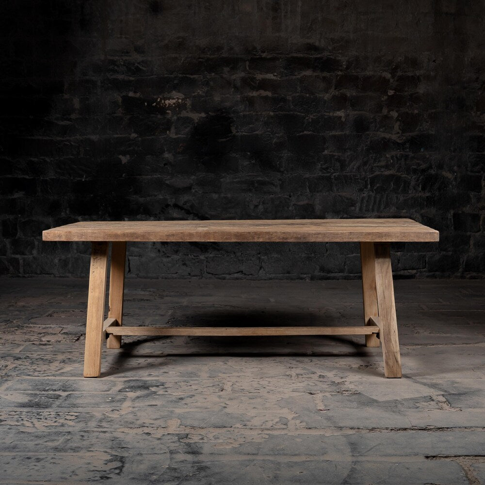 Vintage Reclaimed weathered wood dining table | Kitchen and Dining | Salvaged wood dining | Rustic Bleach finish | Farmhouse dining Table .