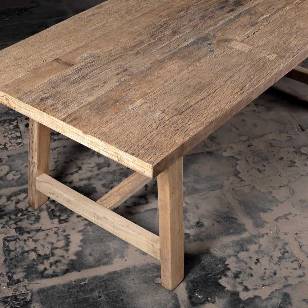 Vintage Reclaimed weathered wood dining table | Kitchen and Dining | Salvaged wood dining | Rustic Bleach finish | Farmhouse dining Table .