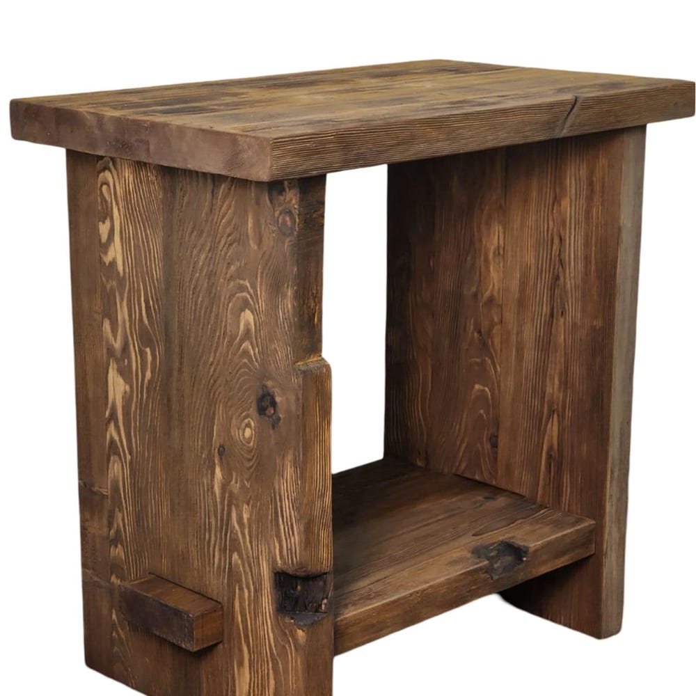 Custom Handmade Rustic Wooden Bathroom Vanity - Farmhouse Style Sink Shelf with Live Edge Reclaimed Handcrafted cabinet Wood Country Style