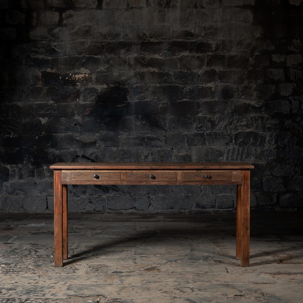 Vintage Weathered wood console table With Drawers | Farmhouse Console table | Antique Style Finish | Rustic entryway Console with Drawers