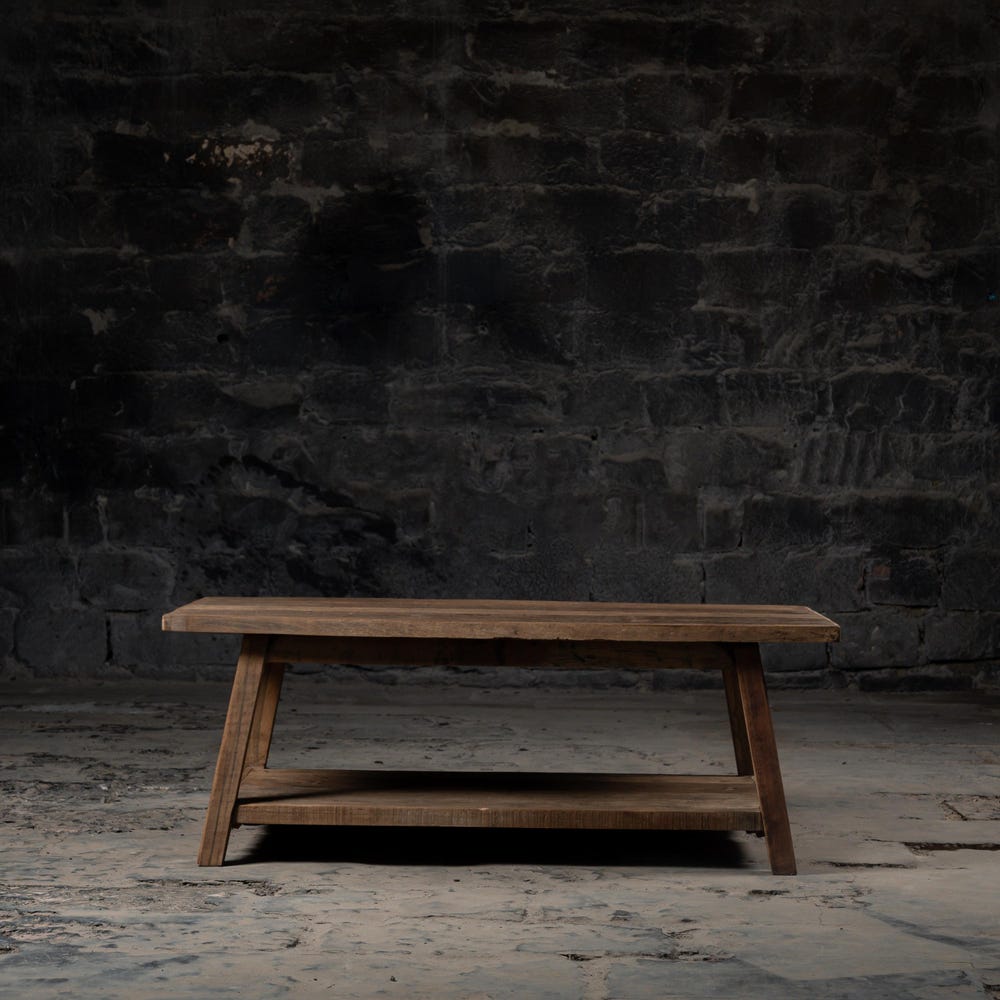 Vintage Reclaimed wood Coffee table With shelf | Rustic Farmhouse coffee table | Handcrafted from Sleeper/Barn Wood | Easily Customisable