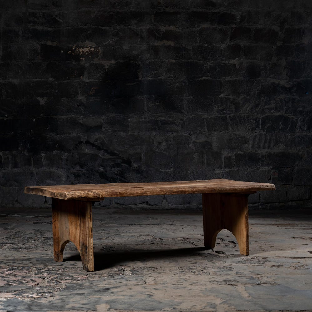 Vintage Arc Style Coffee Table | Reclaimed wood Coffee Table | Rustic Farmhouse Outdoor Garden Coffee Table | Natural Rustic Finish.