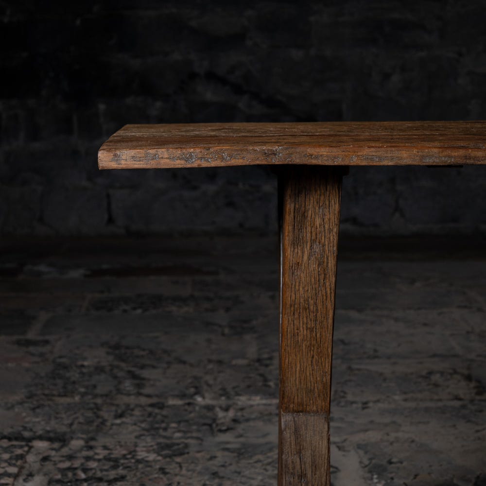 Vintage Reclaimed weathered wood Entryway console table | Rustic Bleach Finish Long Height Old Wooden End Table | Old Rustic Wooden Table