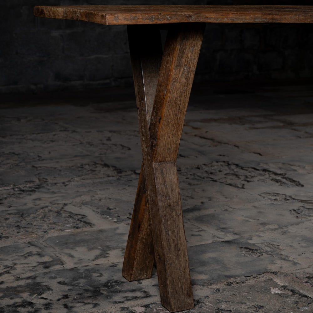 Vintage Reclaimed weathered wood Entryway console table | Rustic Bleach Finish Long Height Old Wooden End Table | Old Rustic Wooden Table