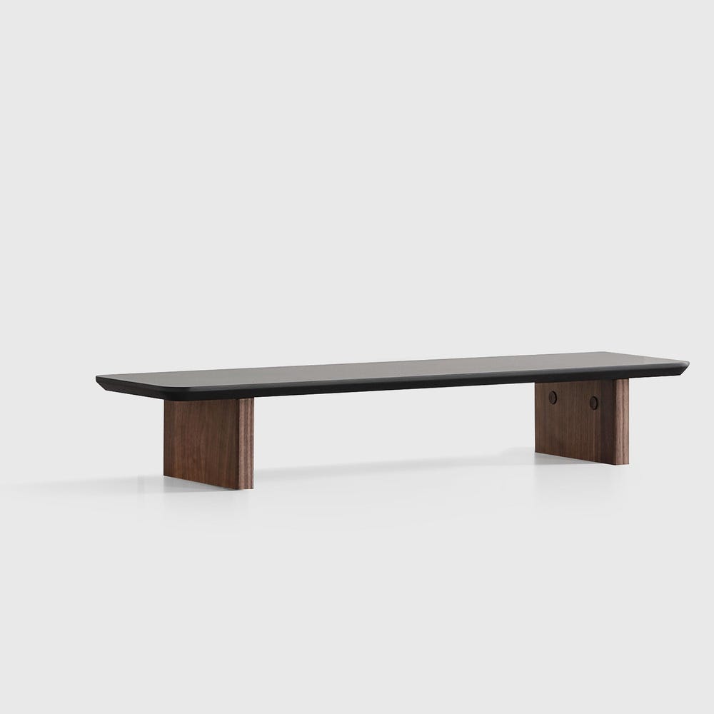 American Walnut Monitor Stand – Personalized Wooden Computer Riser for Desk Setup, Ergonomic Gift for Gamers, Men, or Home Office Use
