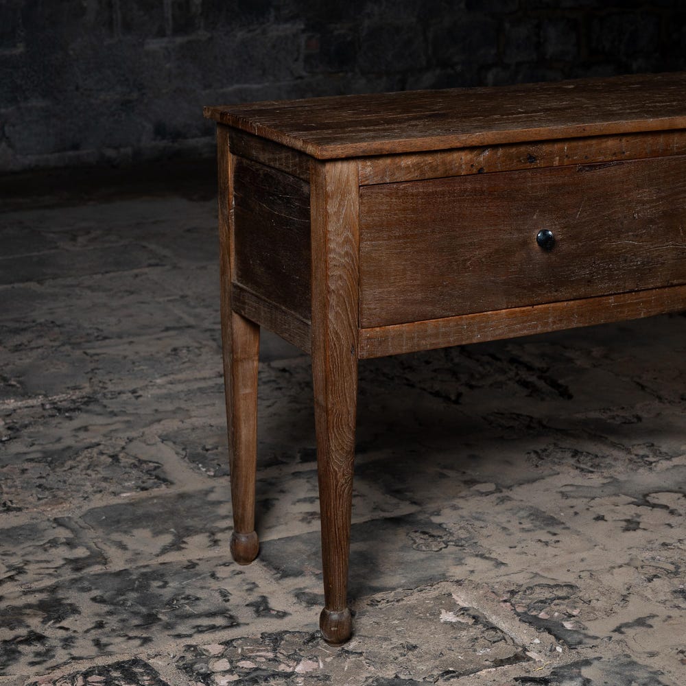 Vintage wooden console table with drawer | Reclaimed rustic wood drawer chest | Natural rustic finish | Entry way, Living room console