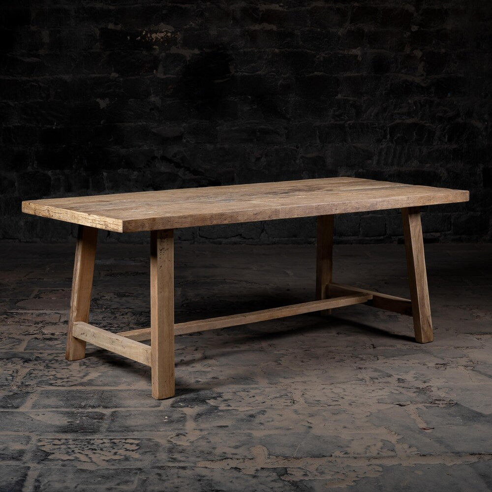 Vintage Reclaimed weathered wood dining table | Kitchen and Dining | Salvaged wood dining | Rustic Bleach finish | Farmhouse dining Table .