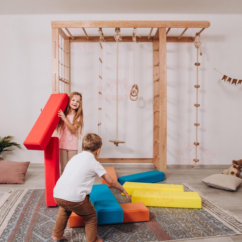 90x90" Swedish Ladder, Climbing Wall, Toddler Climbing Gym, Montessori Climber, Monkey Bars, Indoor Swing, Montessori Climbing Wall Net