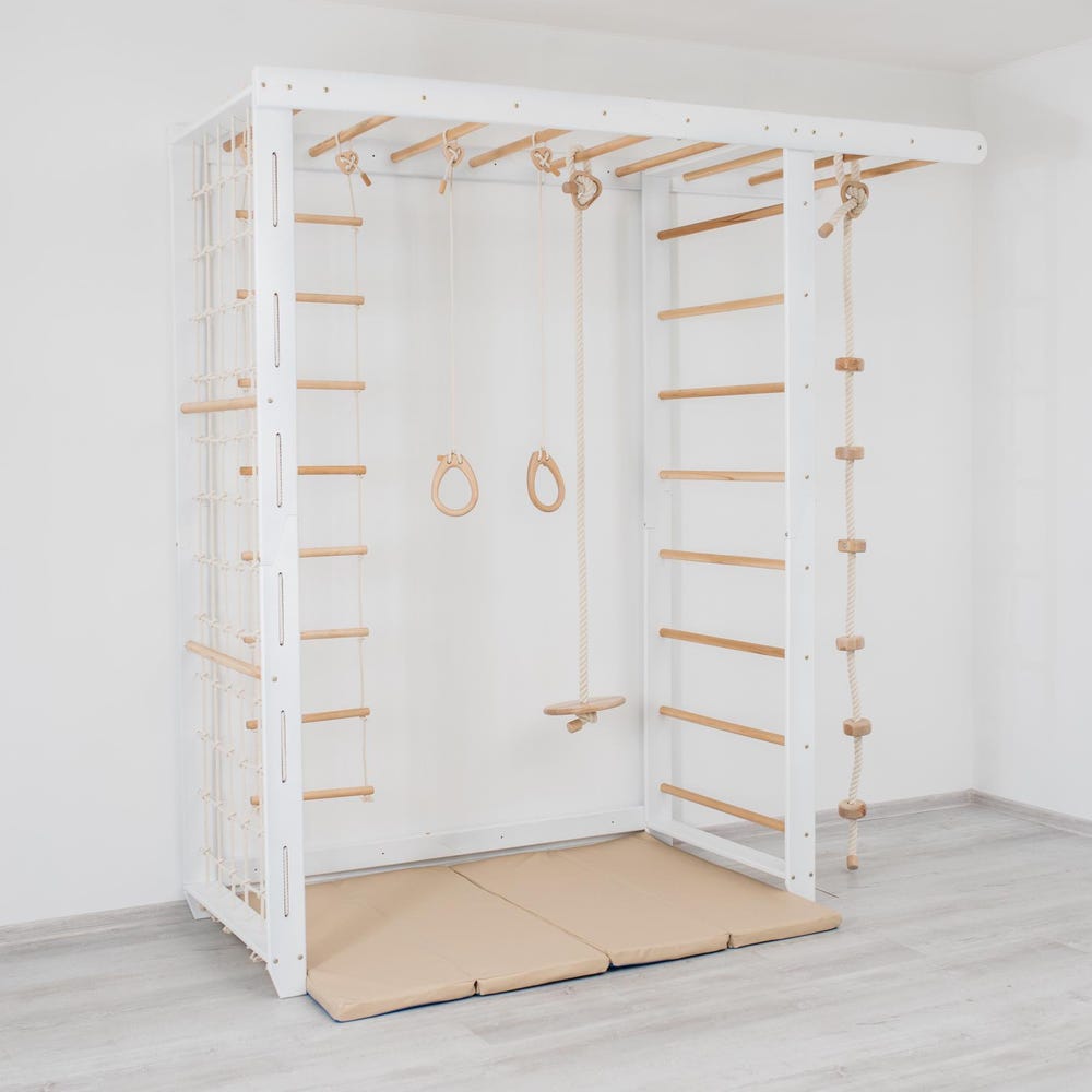 90x90" Swedish Ladder, Climbing Wall, Toddler Climbing Gym, Montessori Climber, Monkey Bars, Indoor Swing, Montessori Climbing Wall Net