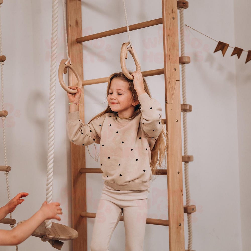 90x90" Swedish Ladder, Climbing Wall, Toddler Climbing Gym, Montessori Climber, Monkey Bars, Indoor Swing, Montessori Climbing Wall Net