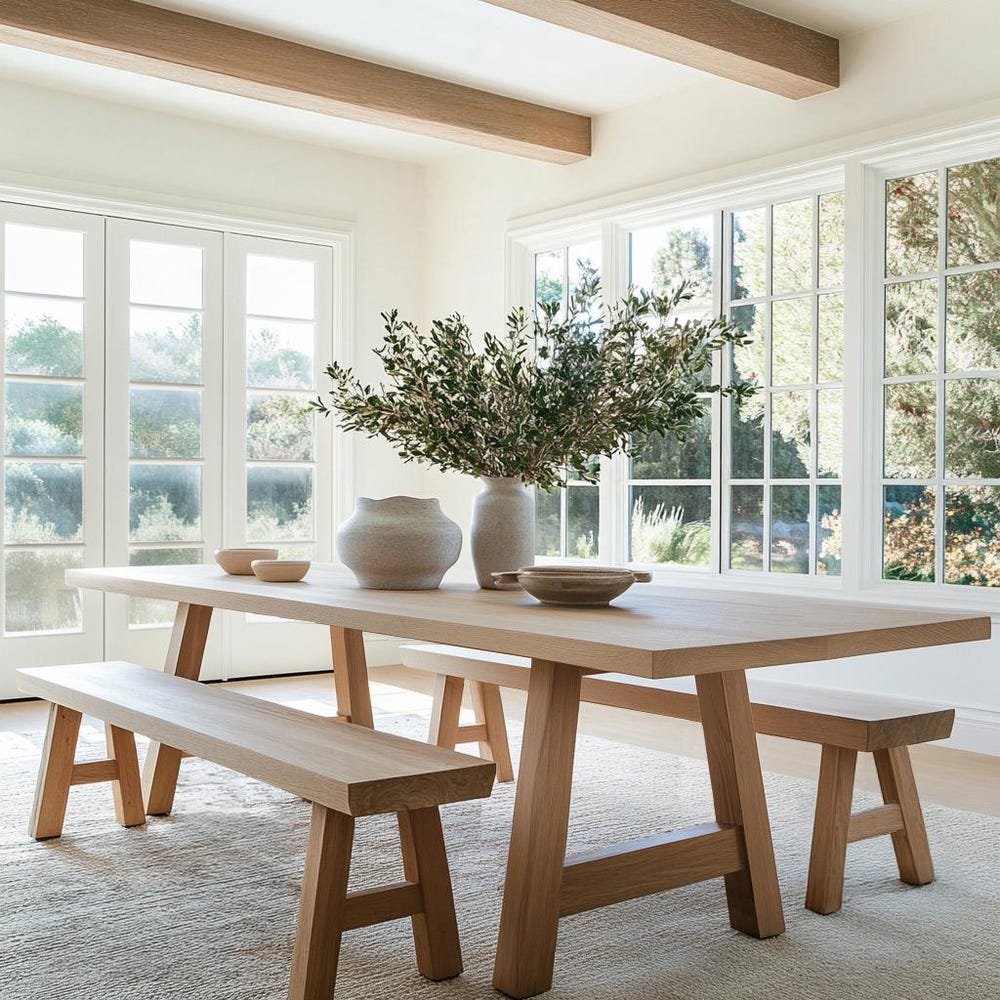 The Armstrong Oak or Walnut Table, Dining Table, Family Size Table, Solid Wood Table