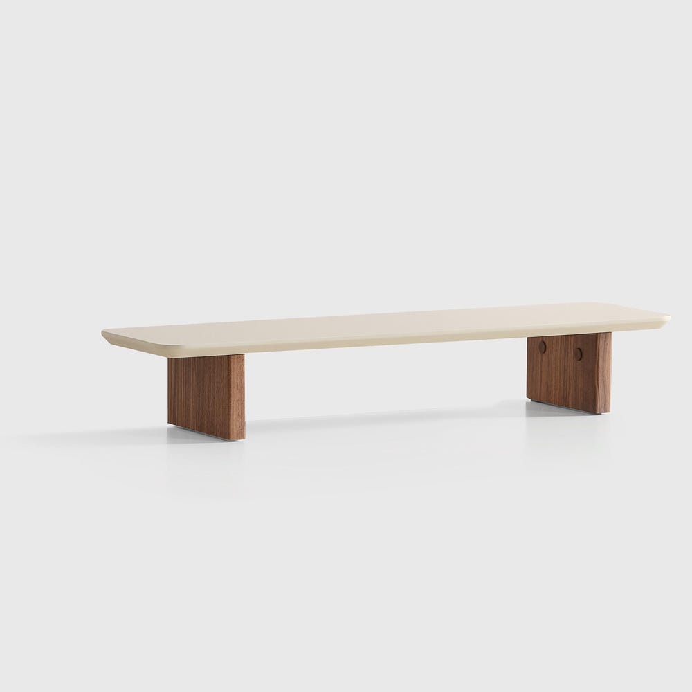 American Walnut Monitor Stand – Personalized Wooden Computer Riser for Desk Setup, Ergonomic Gift for Gamers, Men, or Home Office Use