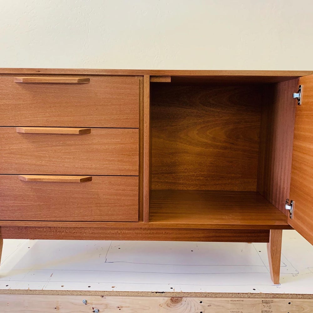 48" Bespoke Bathroom Vanity Cabinet - Right Offset Single Sink, 1 Door, 3 Drawers - For  Home Build or Remodel