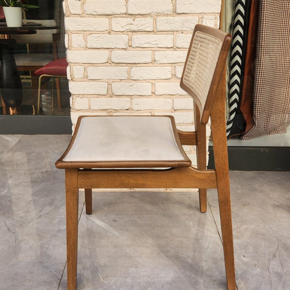 Wooden rattan dining chair, made of hornbeam wood, handmade, special color and fabric options are available.