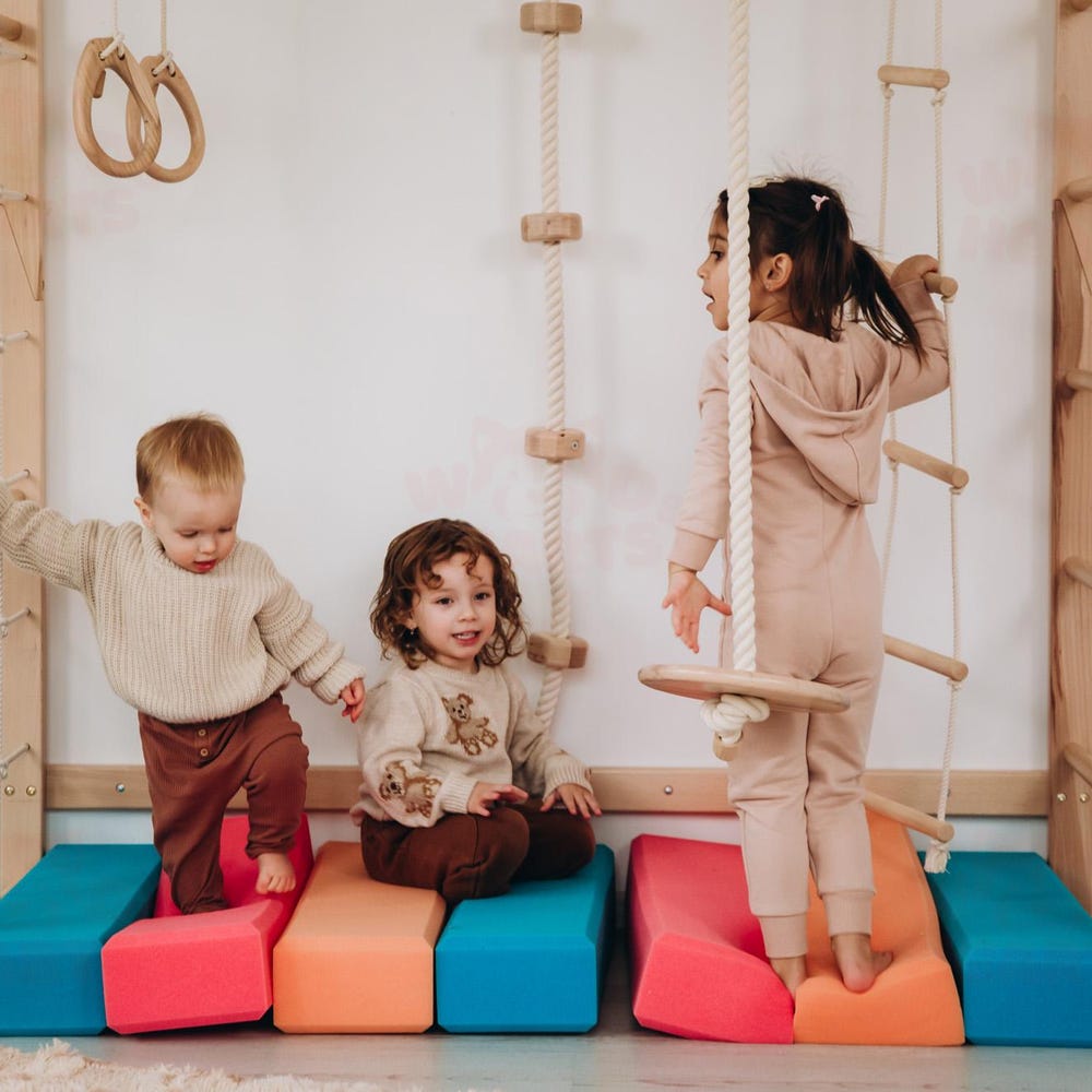 88x78" Swedish Ladder with accessories, Indoor Climbing Gym, Soft Play Equipment, Montessori Soft Play Blocks, Foam Climbing