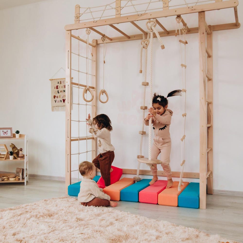 88x78" Swedish Ladder with accessories, Indoor Climbing Gym, Soft Play Equipment, Montessori Soft Play Blocks, Foam Climbing
