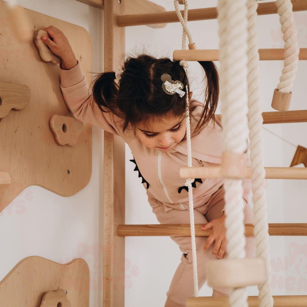 88x78" Swedish Ladder, Wall Games, Climbing Panels, Indoor Climbing Wall, Monkey Bars, Indoor Swing, Montessori Climbing