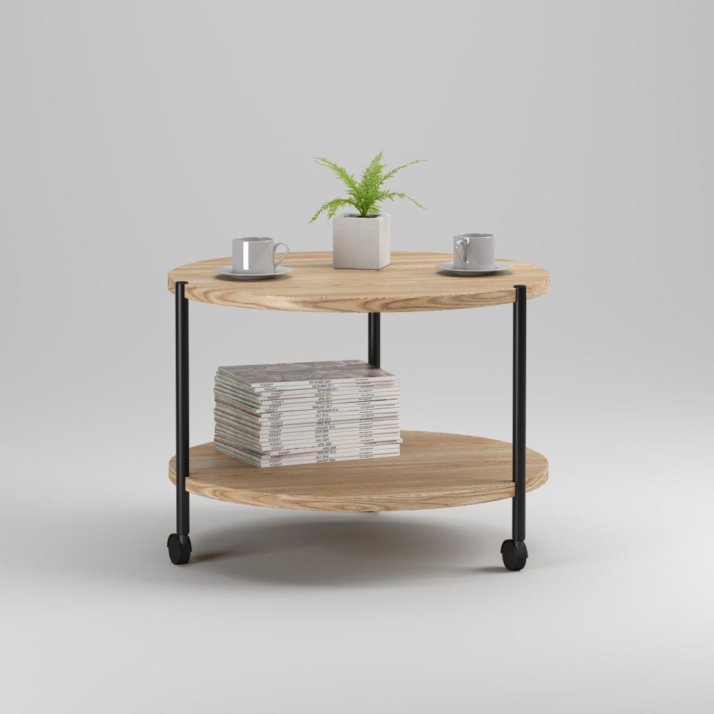 Coffee Table Rund Round Oak Wooden Coffee Table Unique Small Oak Wooden Table Handmade Furniture Living Room Decor Scandinavian Furniture