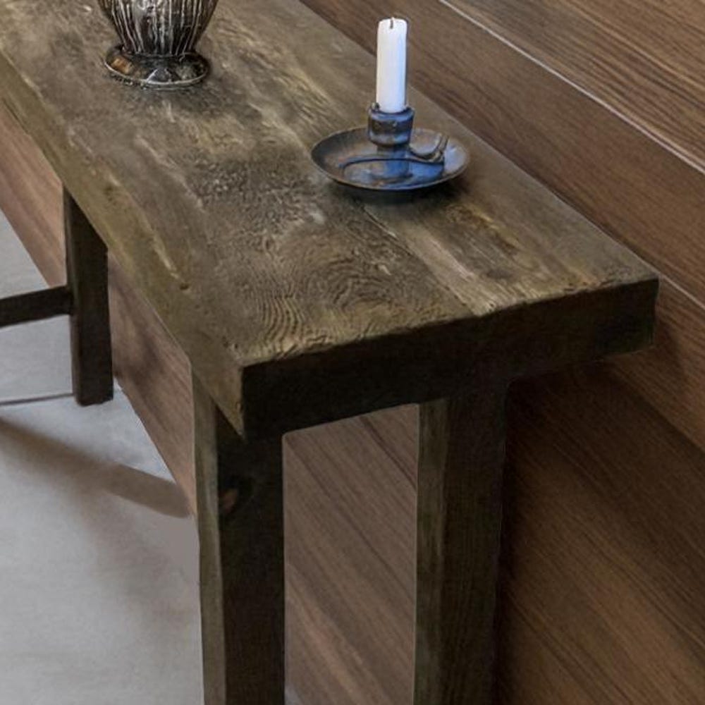Custom Rustic Wooden Console Table – Handmade Farmhouse Live Edge Solid Wood Entryway Hallway Dresser – Narrow Handcrafted for Living Room