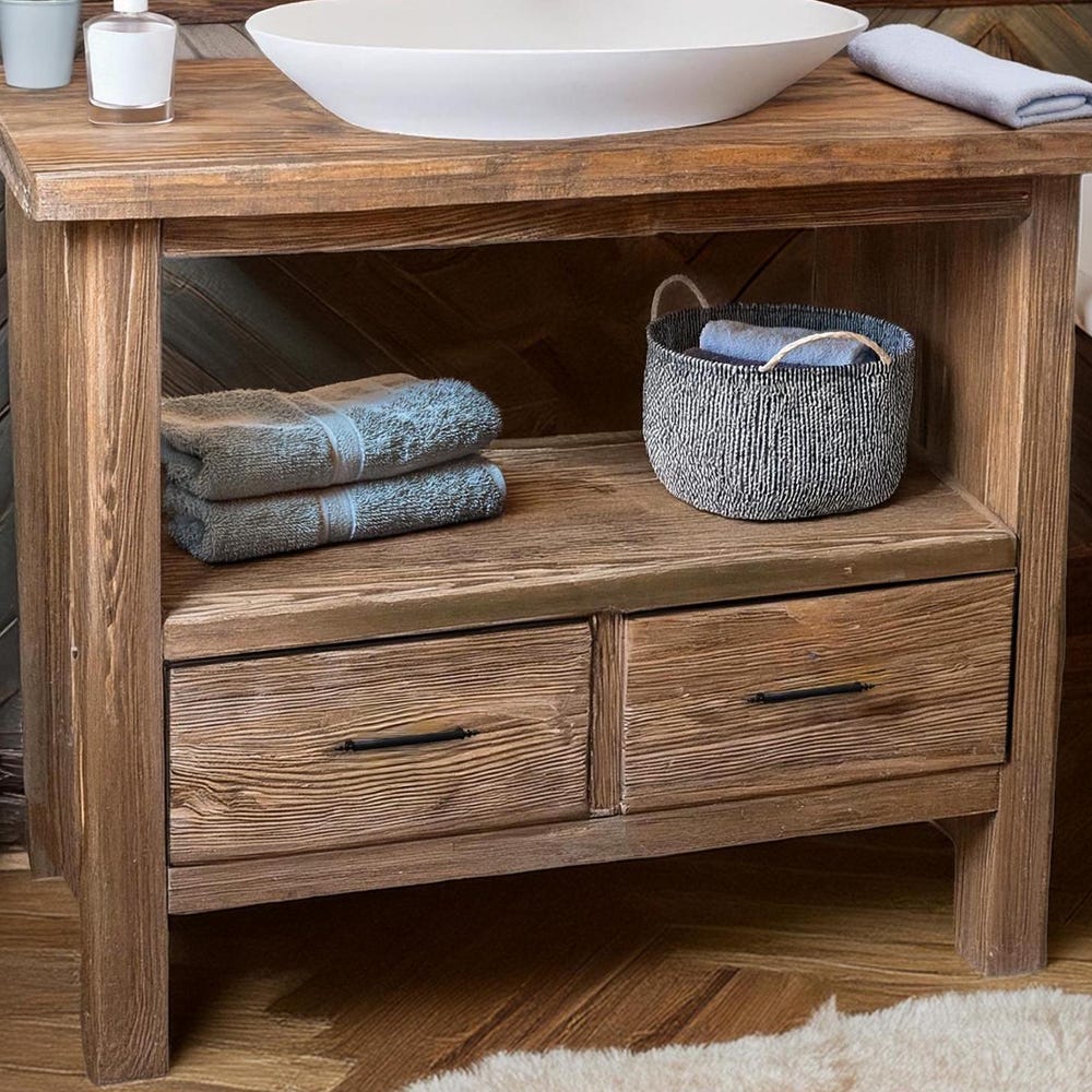 Wooden Rustic Style handmade bathroom vanity live edge solid wood cabinet sink table counter top farmhouse home decor furniture  handcrafted