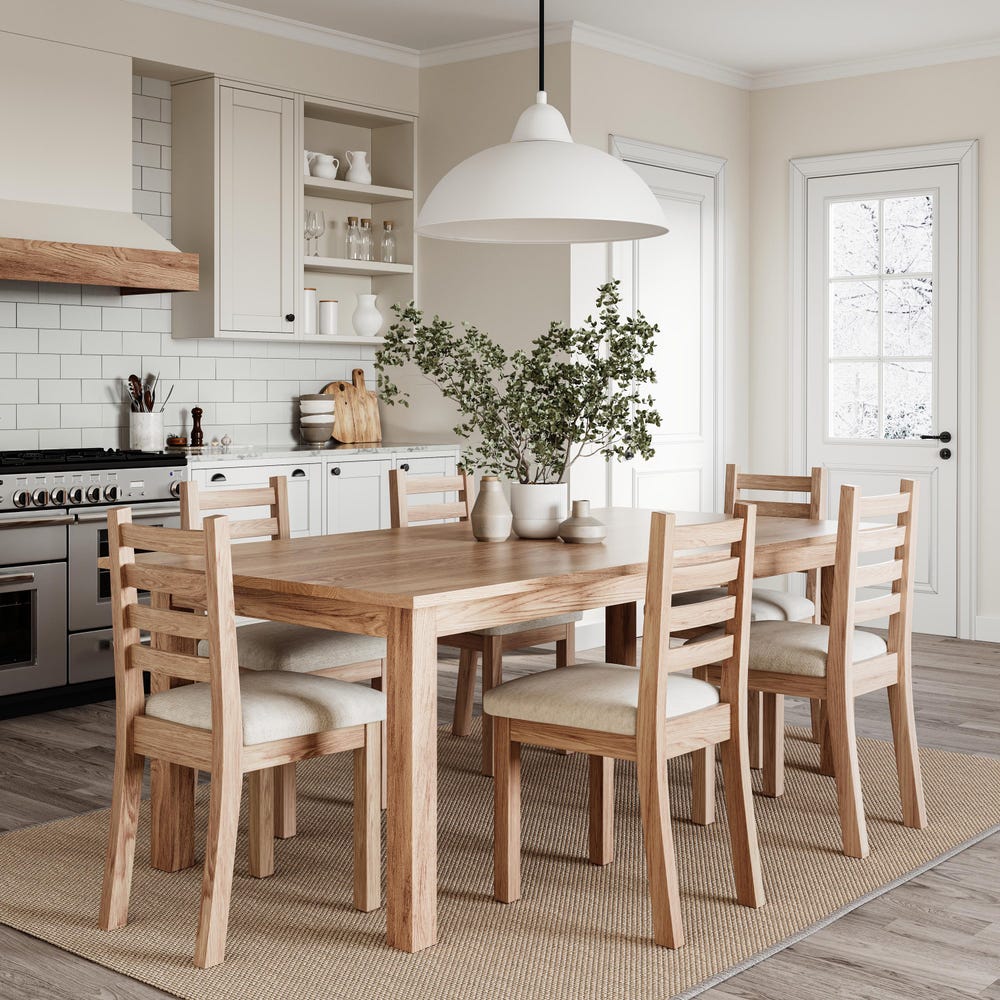 The Piper Dining Table, Family Style Table, Parson Table, Black Walnut Dining Table, White Oak, Maple, Cherry