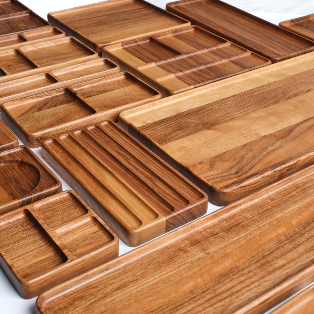 Wooden Note Tray, Cathch All Tray, Minimalist Desk Organizer for Modern Offices, Unique Handmade Gift for Workspace Storage & Decor, Gift