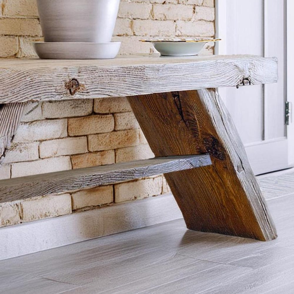 Custom Rustic Wooden Console Table – Handmade Farmhouse Live Edge Solid Wood Entryway Hallway Dresser – Narrow Handcrafted for Living Room