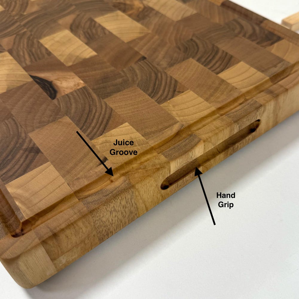Walnut Cutting Board Double Sided, End Grain Butcher Block, Reversible Chopping Board, 1.50" and 2.00” Thickness, Mother's Day Gift