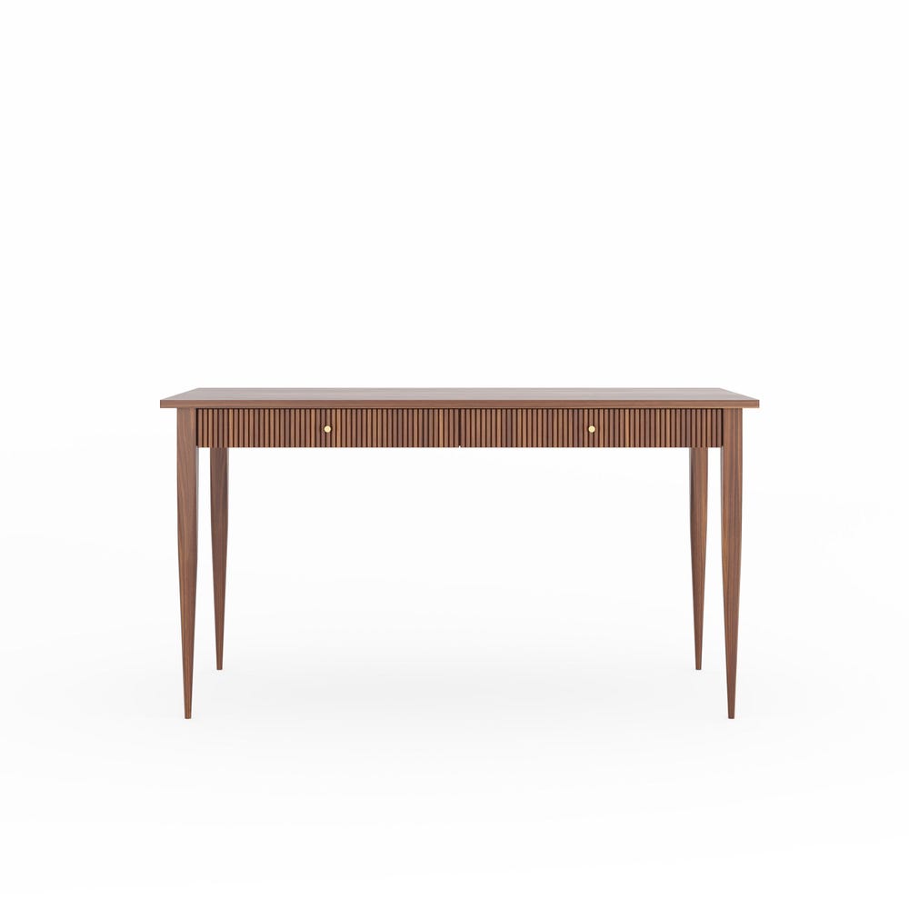 Walnut office desk with two slatted drawers, mid century modern, study desk, writing desk, computer desk, solid walnut desk, bureau