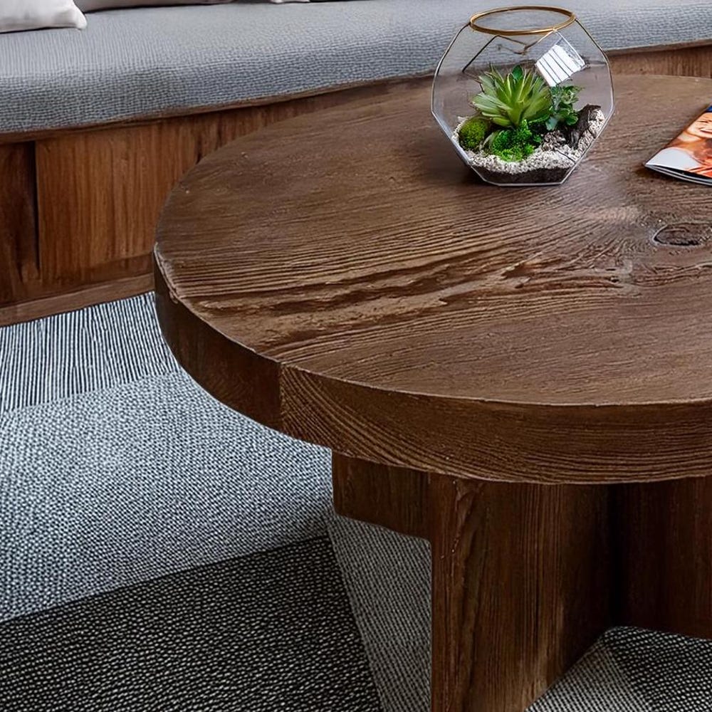 Custom Handmade Rustic Wooden round oval elips Coffee Table - Farmhouse Style natural Live Edge Handcrafted solid wood table furniture decor