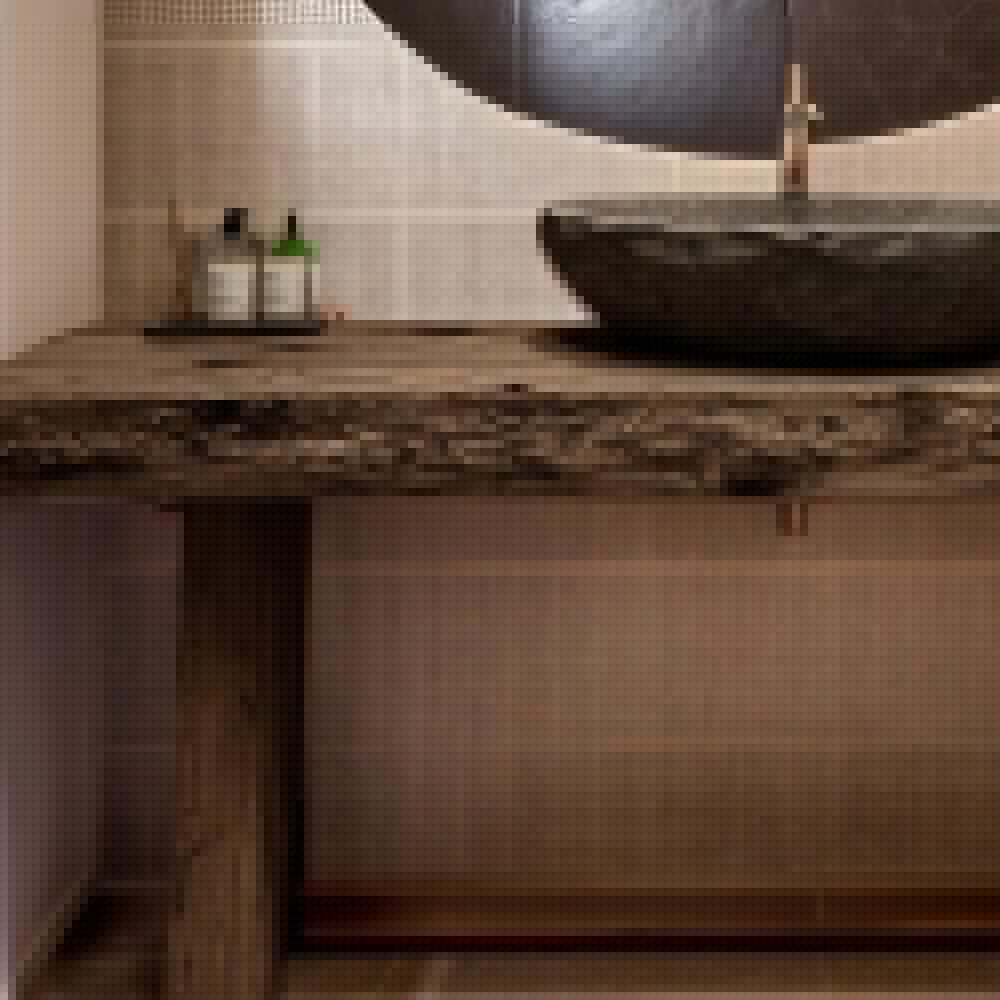 Custom Handmade Rustic Wooden Bathroom Vanity - Farmhouse Style Sink Shelf with Live Edge Reclaimed Handcrafted cabinet Wood Country Style