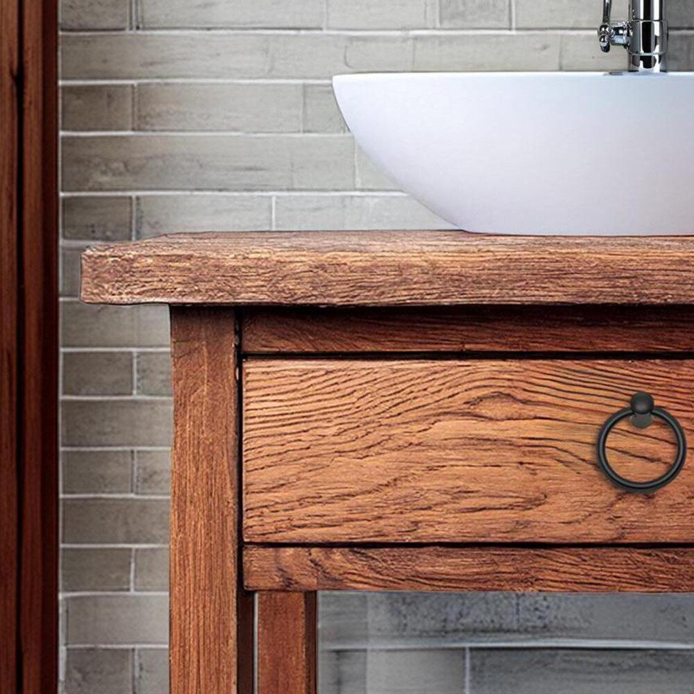 Custom Handmade Rustic Wooden Bathroom Vanity - Farmhouse Style Sink Shelf with Live Edge Reclaimed Handcrafted cabinet Wood Country Style