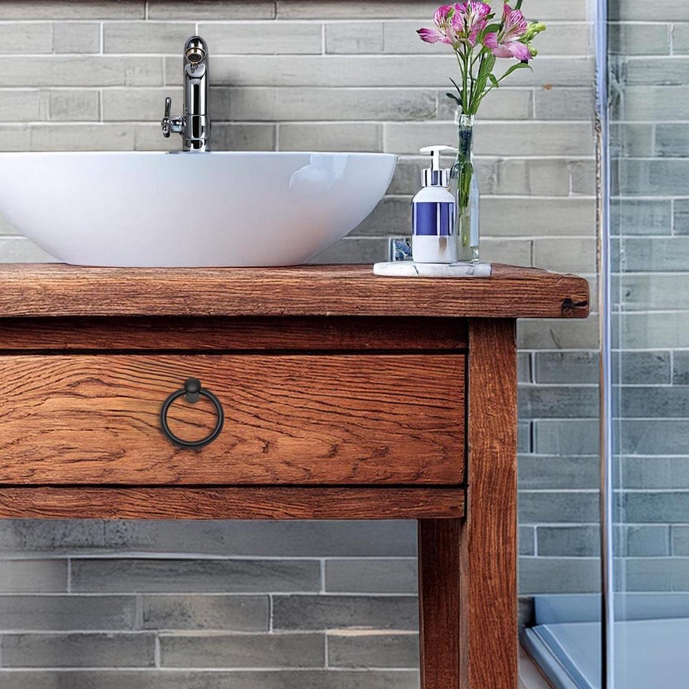 Custom Handmade Rustic Wooden Bathroom Vanity - Farmhouse Style Sink Shelf with Live Edge Reclaimed Handcrafted cabinet Wood Country Style