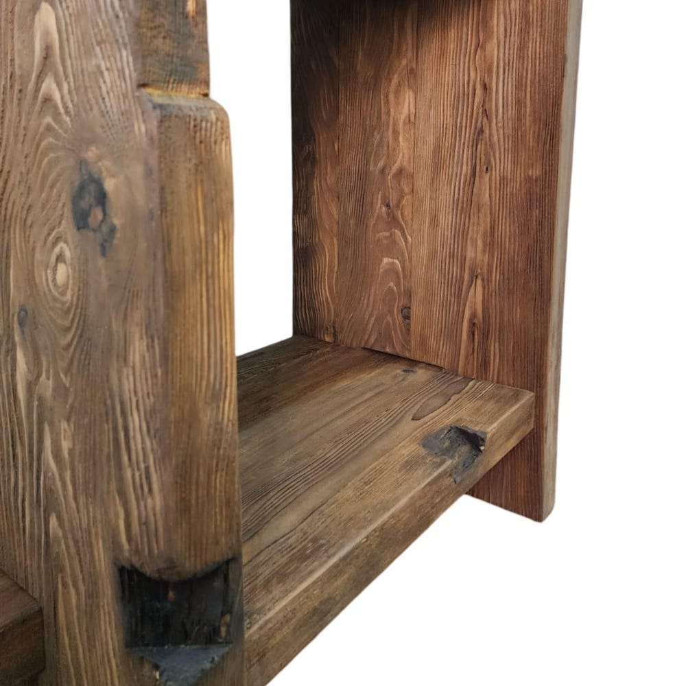Custom Handmade Rustic Wooden Bathroom Vanity - Farmhouse Style Sink Shelf with Live Edge Reclaimed Handcrafted cabinet Wood Country Style