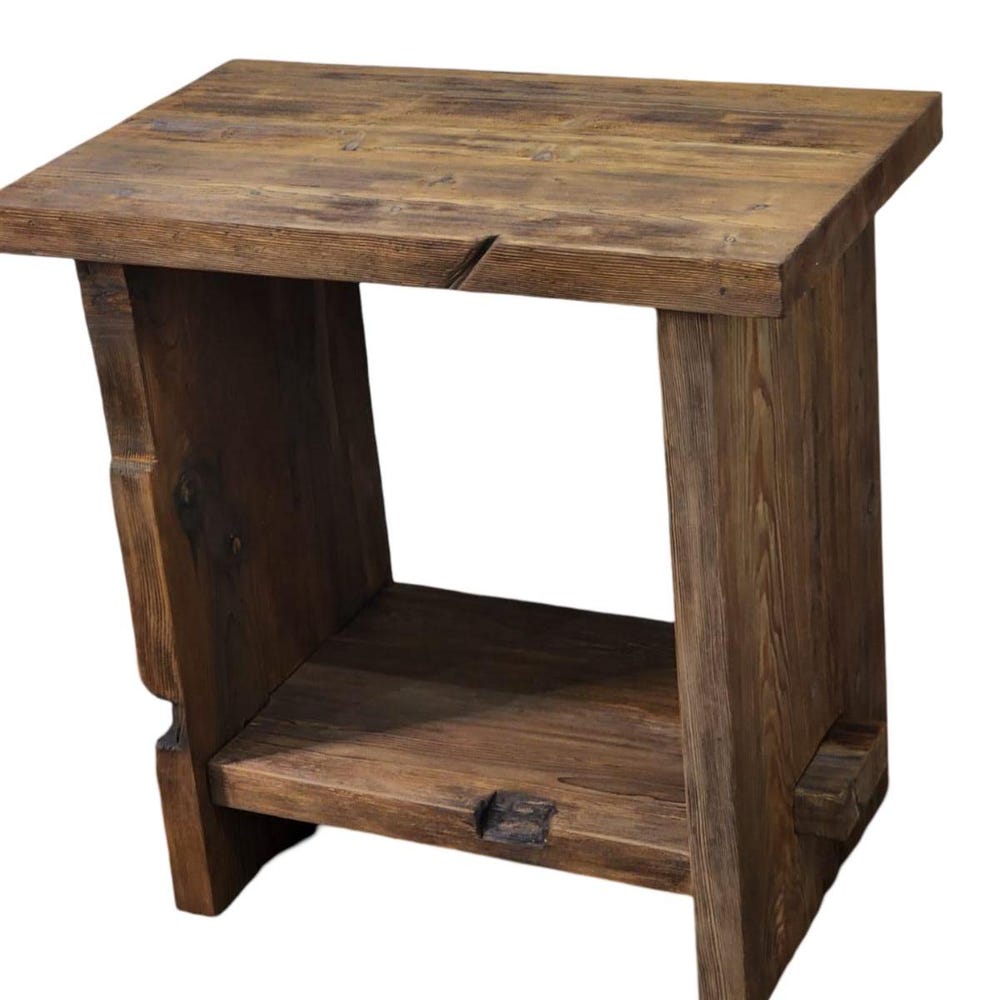 Custom Handmade Rustic Wooden Bathroom Vanity - Farmhouse Style Sink Shelf with Live Edge Reclaimed Handcrafted cabinet Wood Country Style