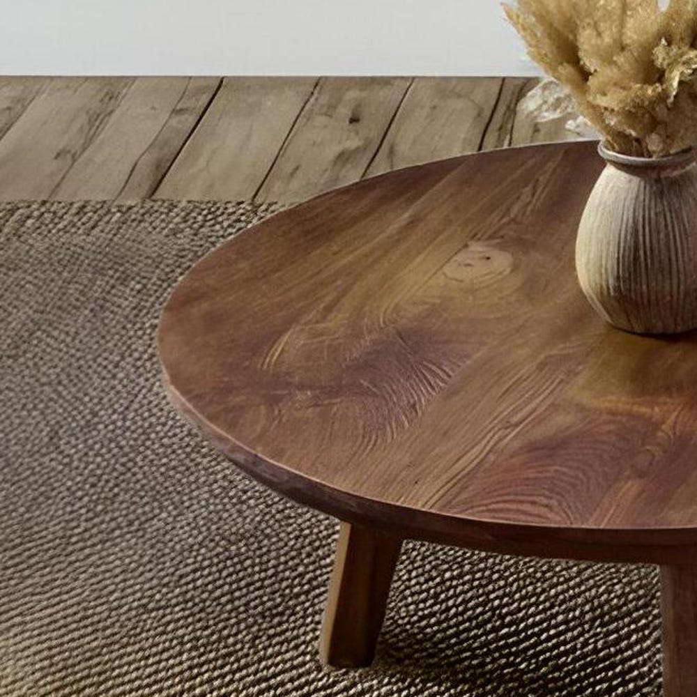 Custom Handmade Rustic Wooden round Coffee Table - Farmhouse Style natural Live Edge Reclaimed Handcrafted solid wood table home furniture